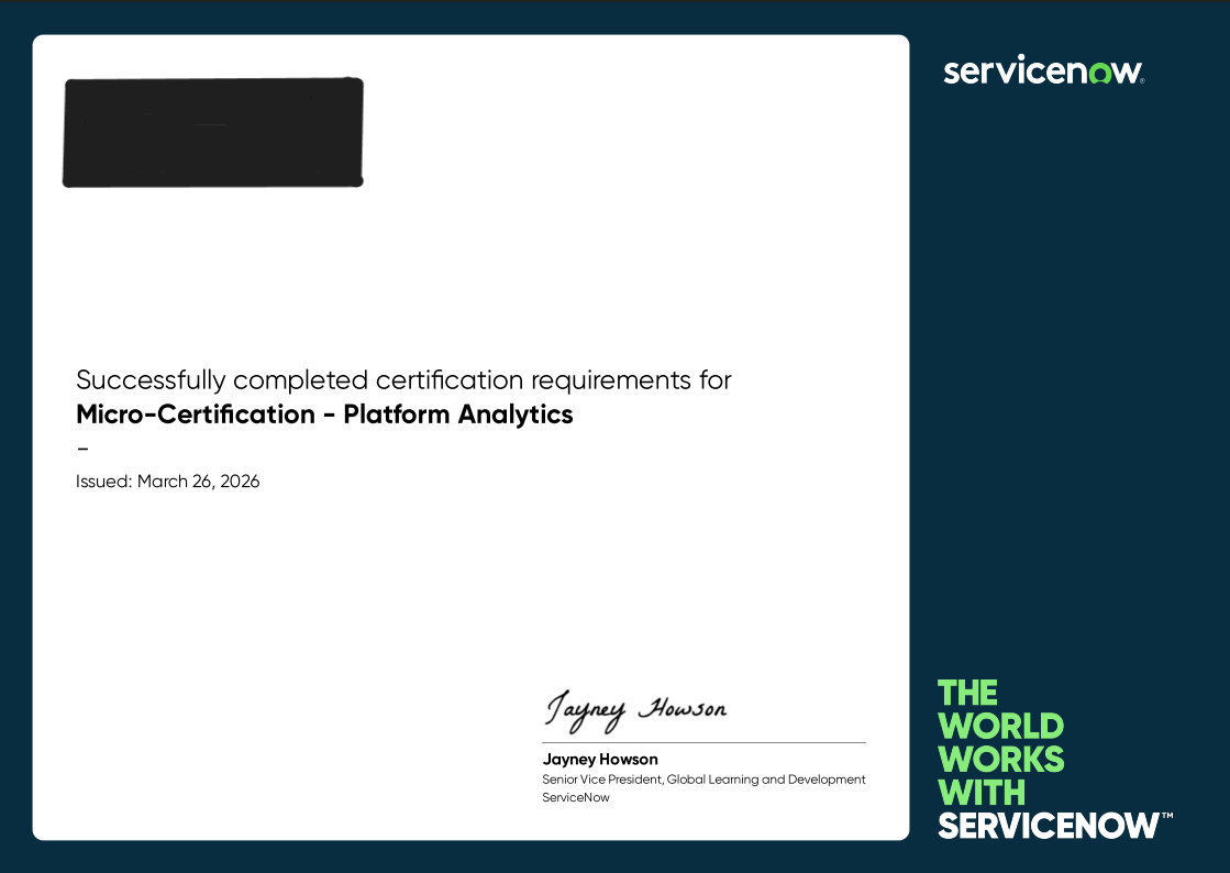 Platform Analytics Cert