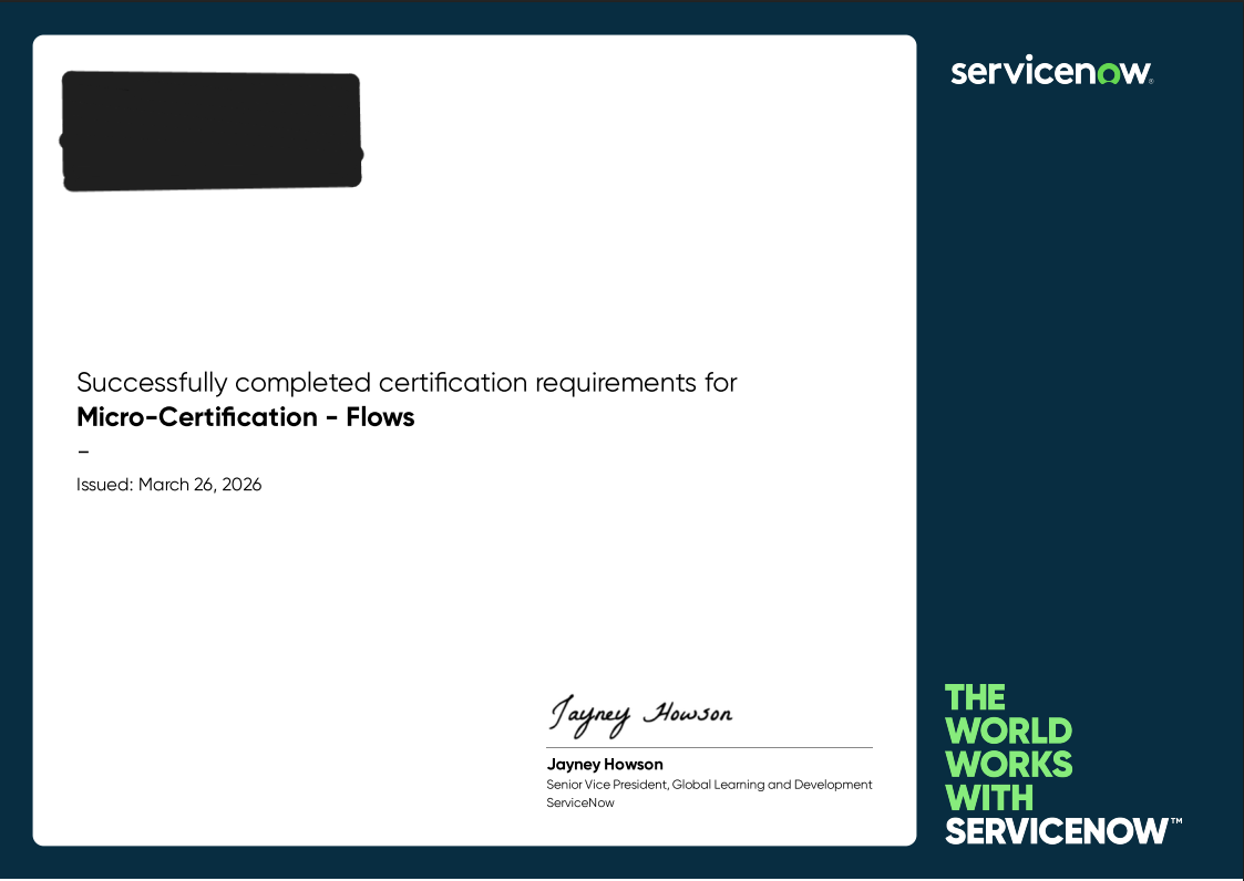 Flow Designer Cert